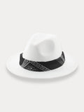 Flach Krempe Fedora Hut with Kirchief
