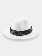 Flach Krempe Fedora Hut with Kirchief