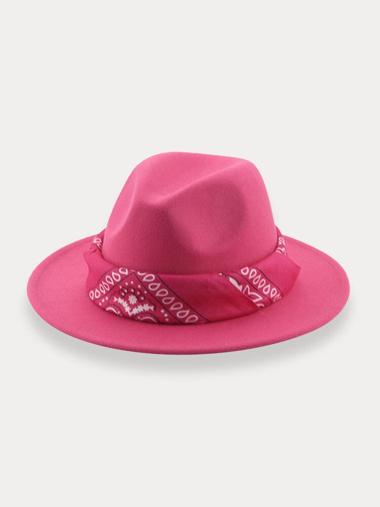 Flach Krempe Fedora Hut with Kirchief