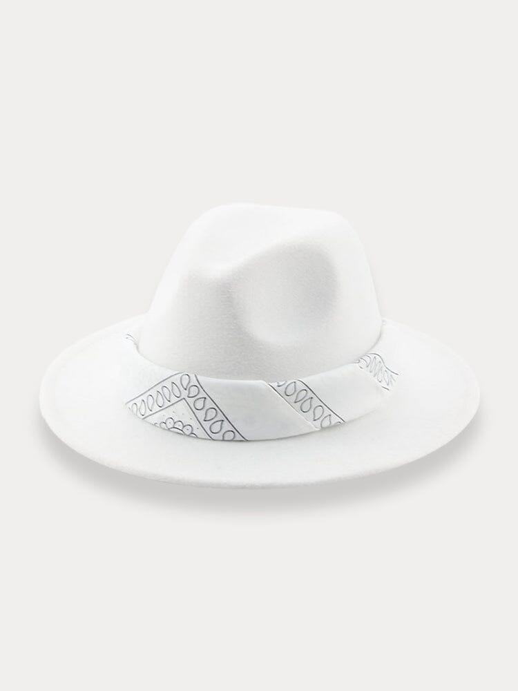 Flach Krempe Fedora Hut with Kirchief