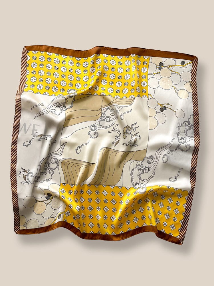 Stylish Printed Square Silk Schal