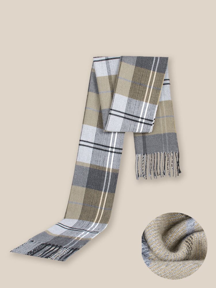 Soft Plaid Tassel Schal