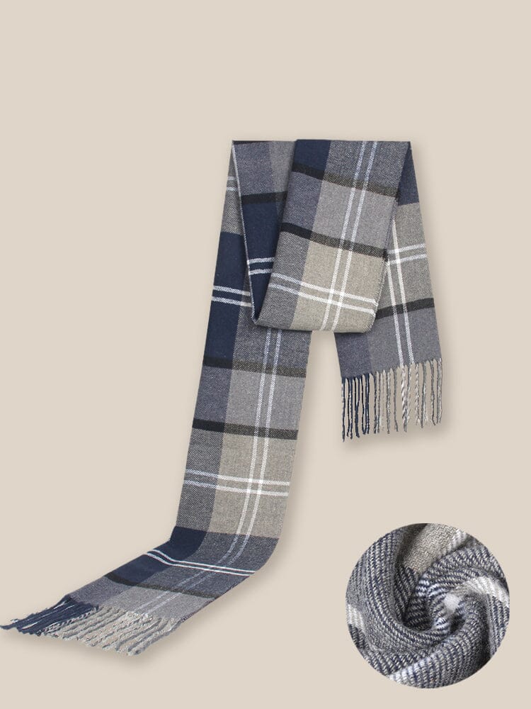 Soft Plaid Tassel Schal