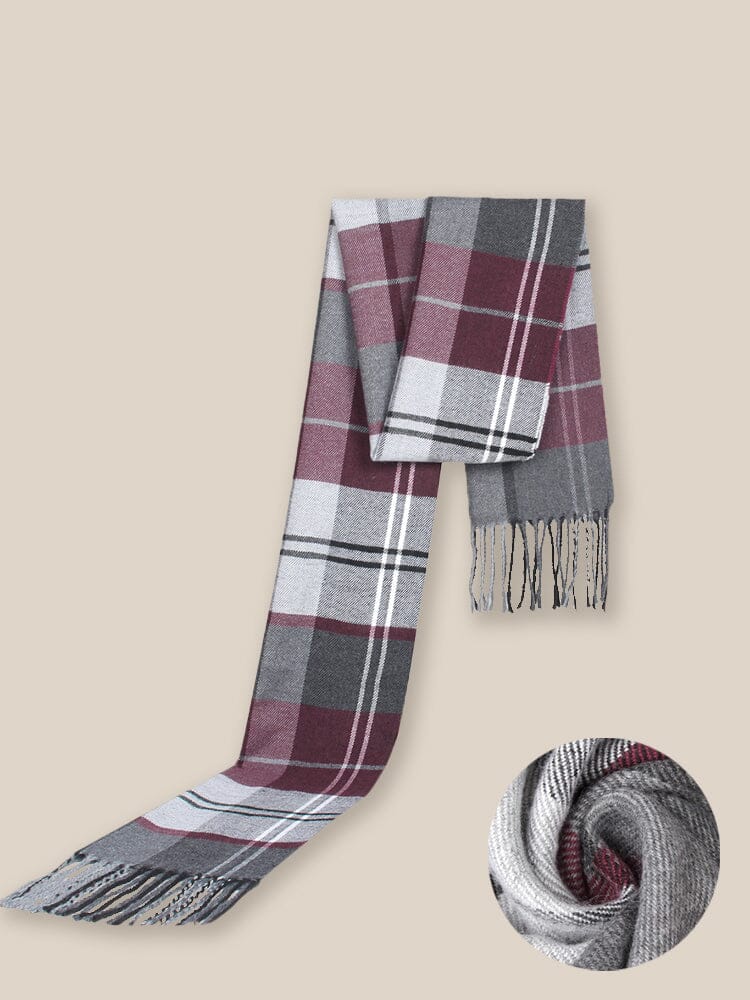 Soft Plaid Tassel Schal