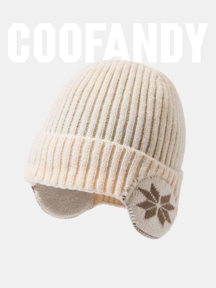 Warm Earflaps Strick Cuffed Beanie