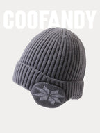 Warm Earflaps Strick Cuffed Beanie