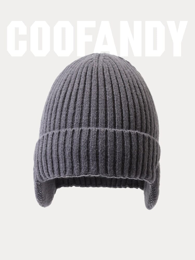Warm Earflaps Strick Cuffed Beanie