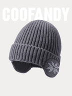 Warm Earflaps Strick Cuffed Beanie