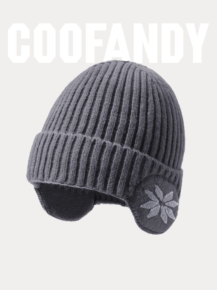 Warm Earflaps Strick Cuffed Beanie