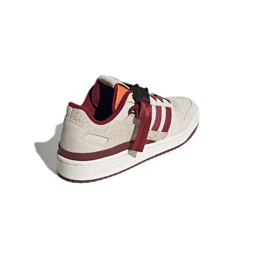 Sneaker Adidas Forum Low Beige Bordeaux in Leder und Suede