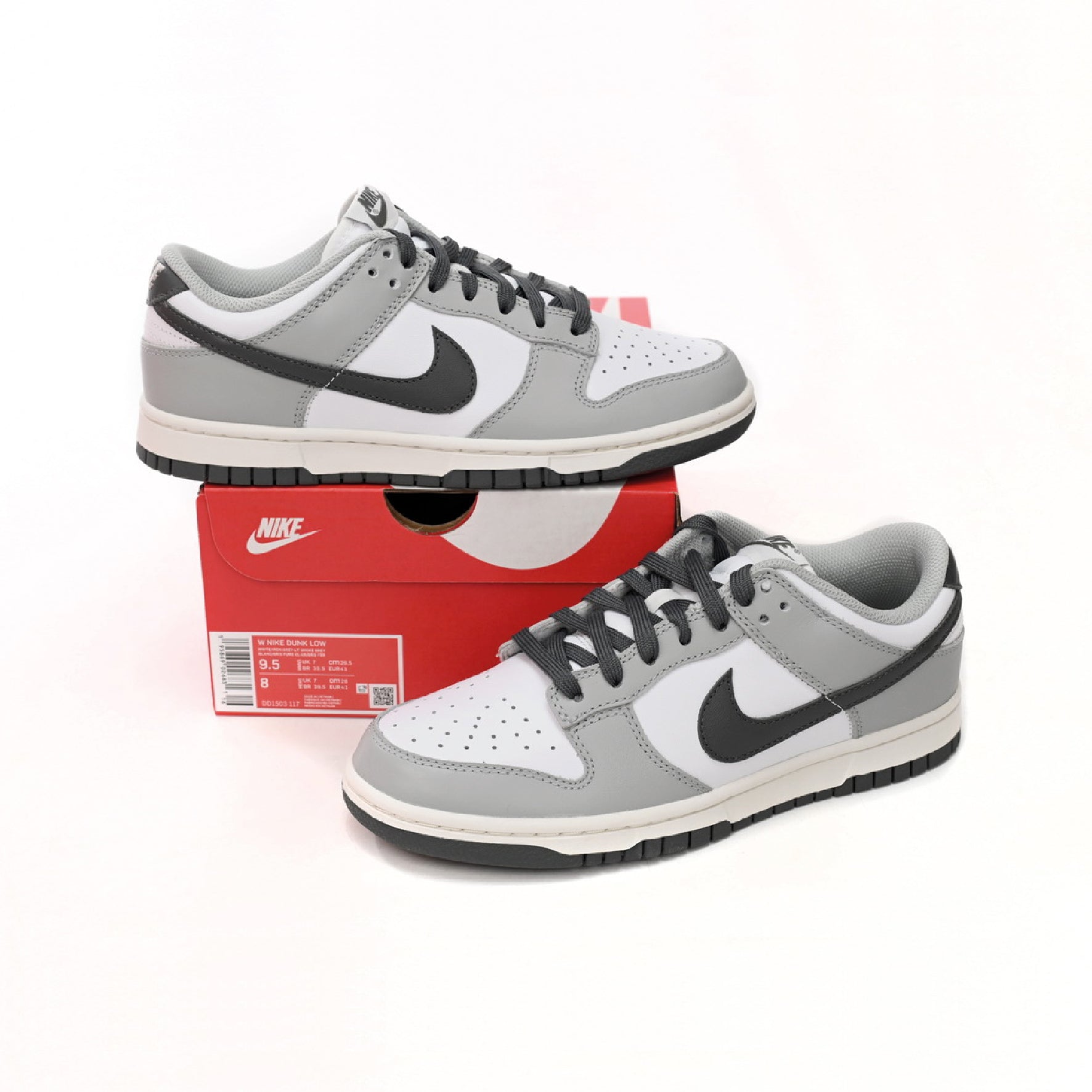 Nike Dunk Low Weiß und Grau Tobacco Ash Herren