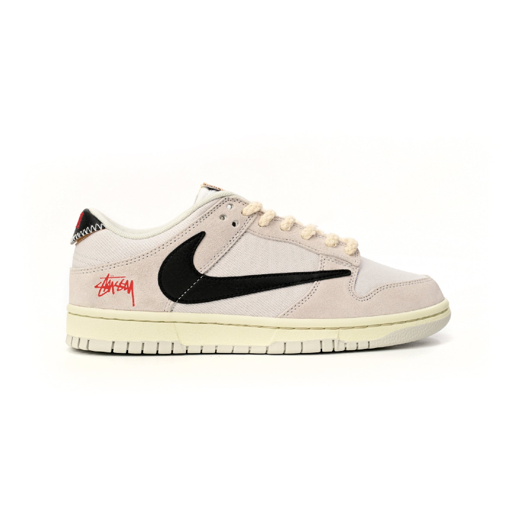 Nike Dunk Low SB Weiß und Schwarz Stussy Limited Edition Herren
