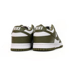 Nike Dunk Low Weiß und Grün Oliva Schuhe Casual Herren Damen