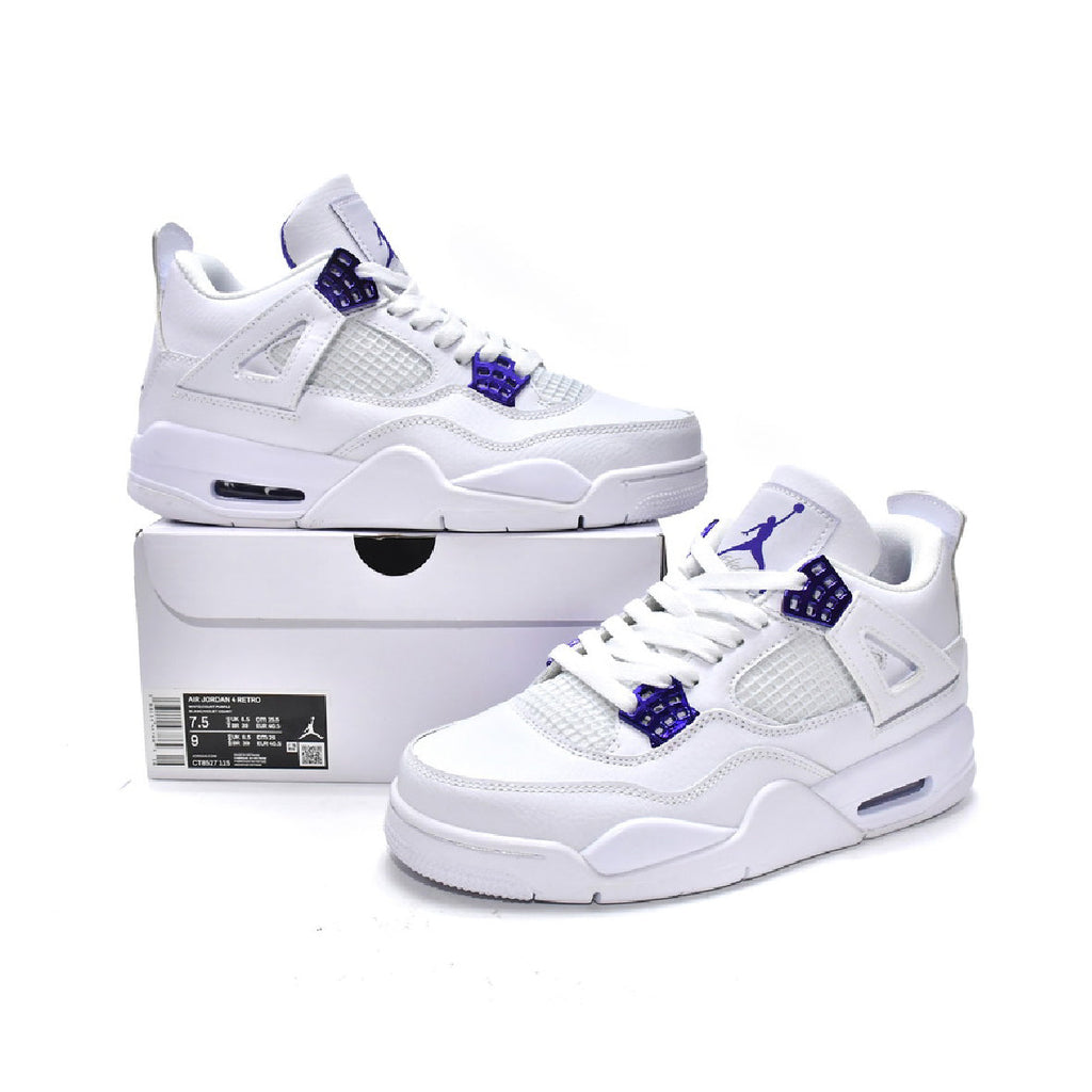 Nike Air Jordan 4 Retro Metallic Violett Weiß Violett Herren