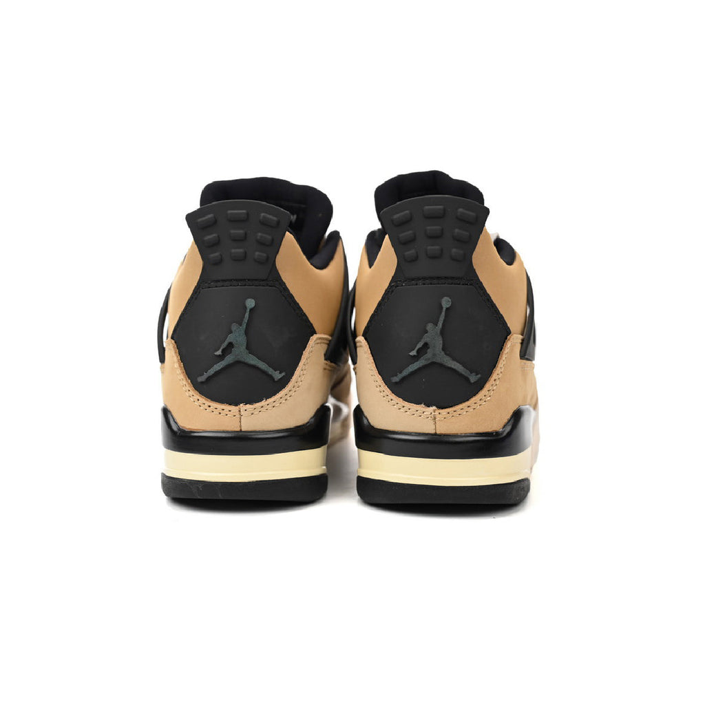 Nike Air Jordan 4 Retro Fossil Beige Schwarz Gelb Herren