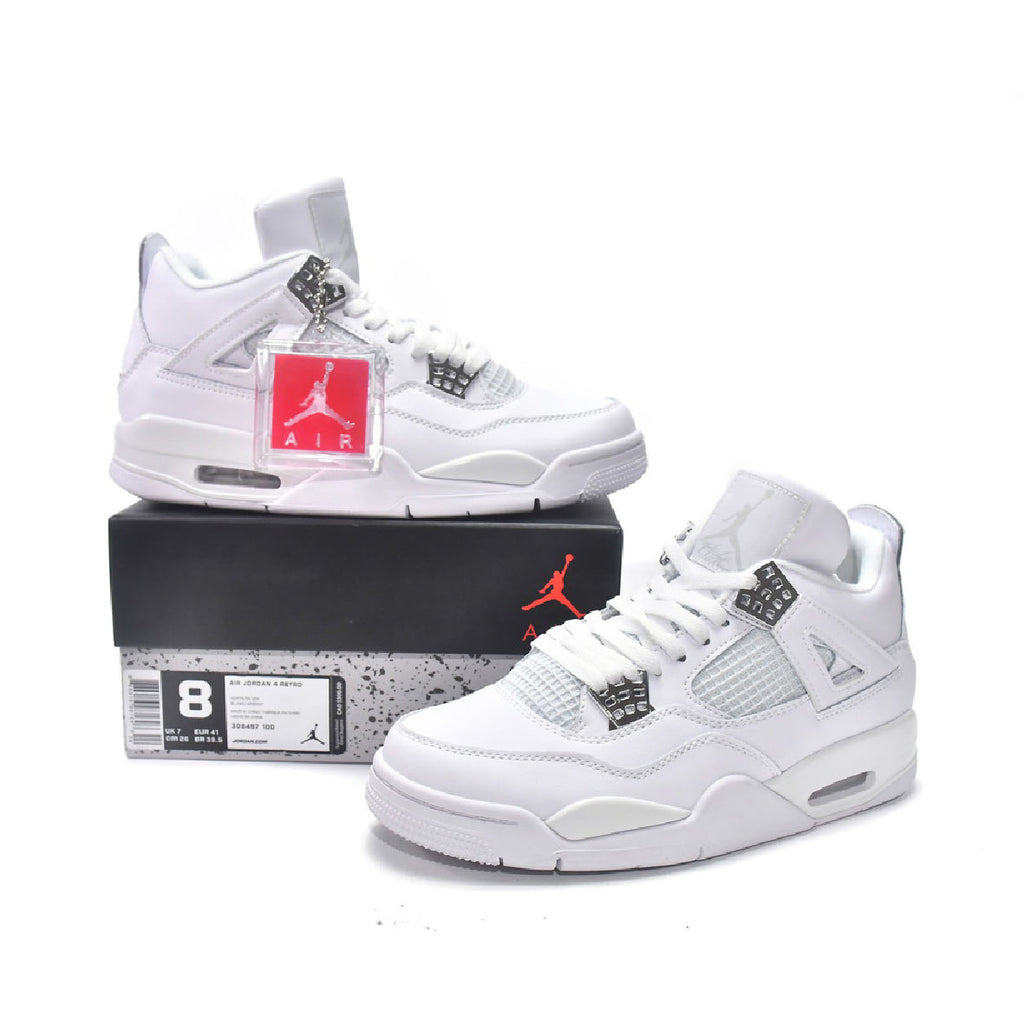 Nike Air Jordan 4 Retro Pure Money Weiß Silber Herren