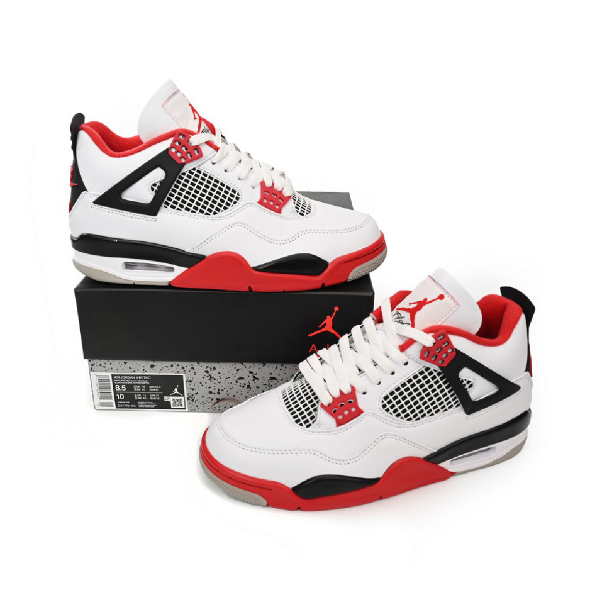 Nike Air Jordan 4 Retro Fire Rot Weiß Rot Schwarz Herren