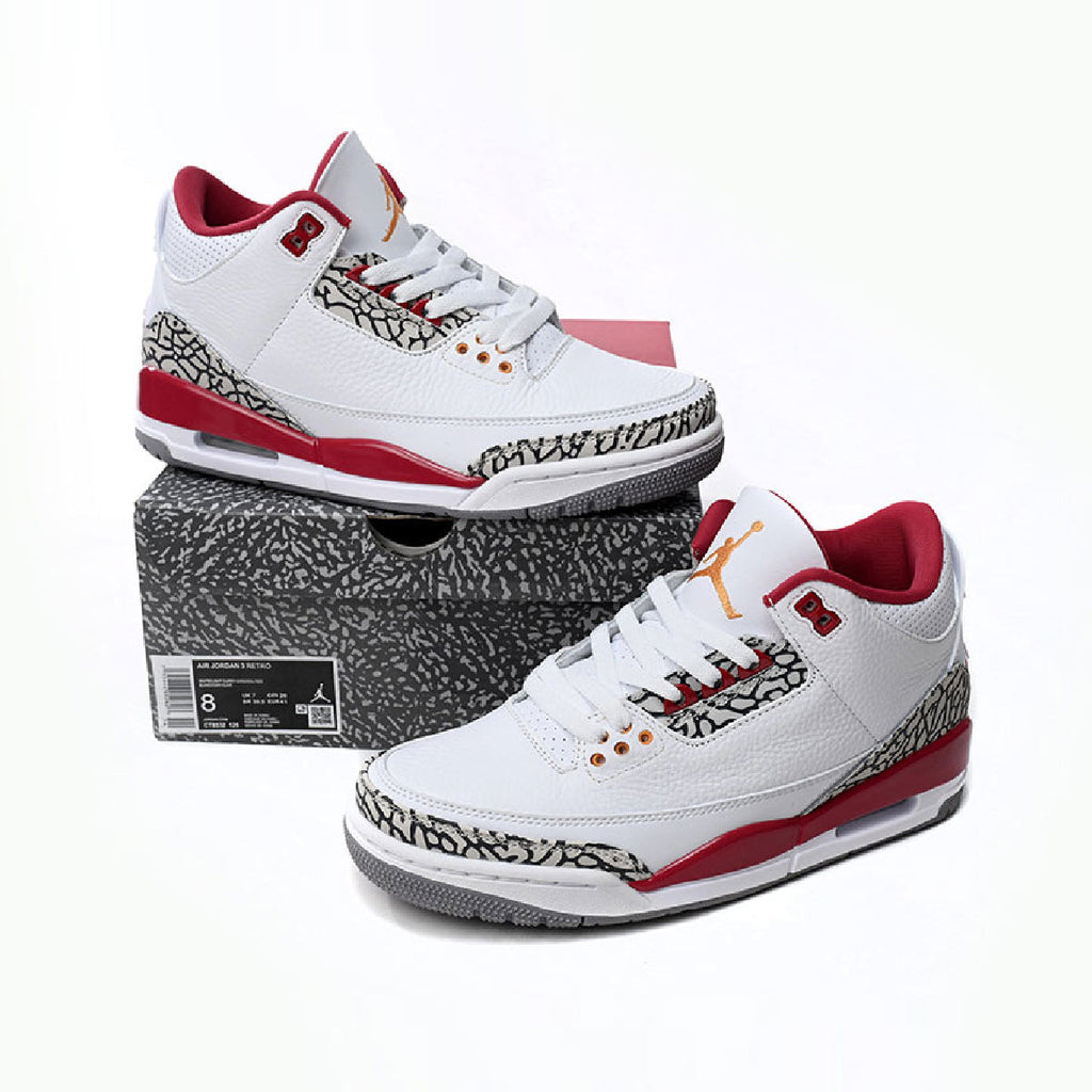 Nike Air Jordan 3 Retro Cardinal Rot/Weiß Cemento Klassisch