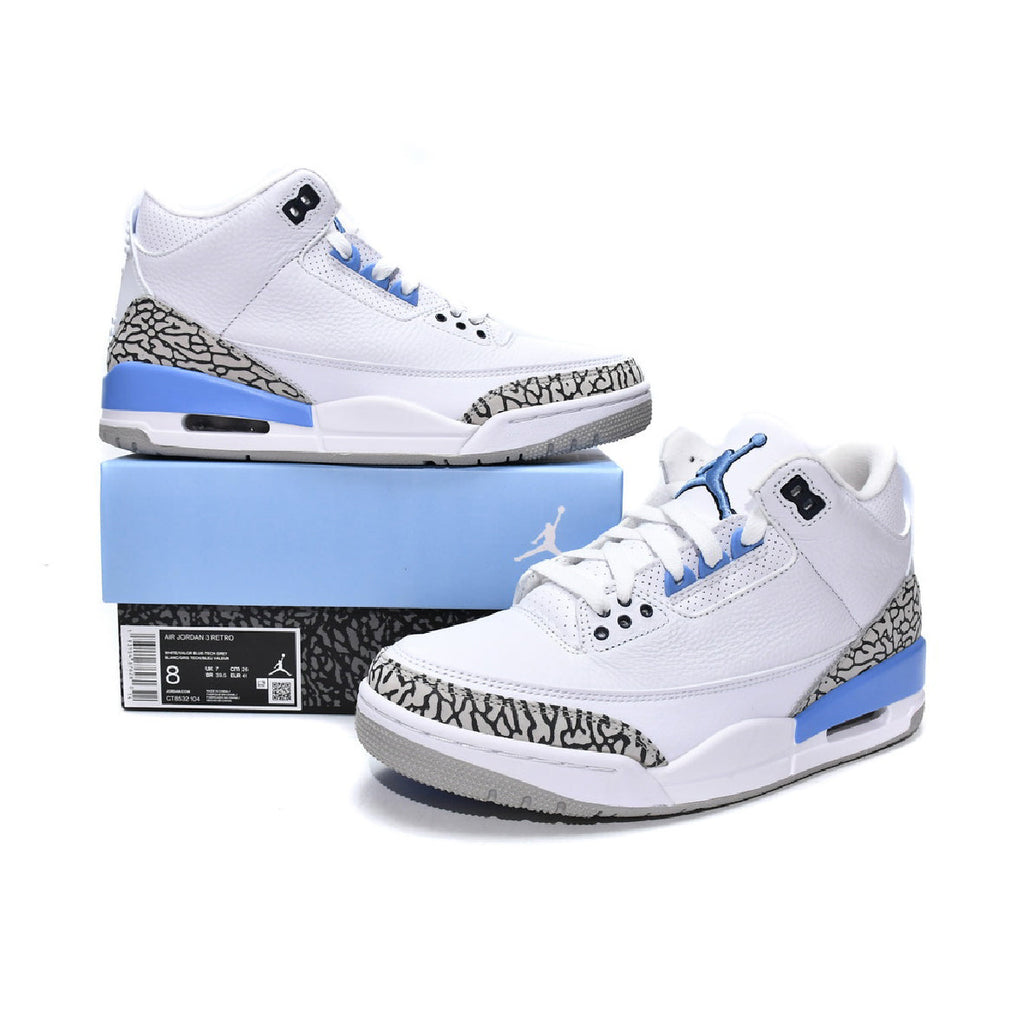 Nike Air Jordan 3 Retro UNC Weiß/Hellblau Cemento Klassisch