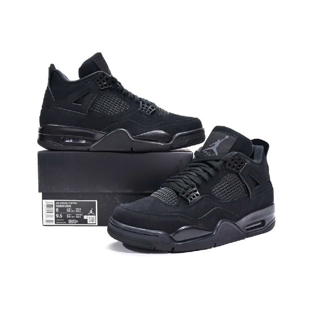 Nike Air Jordan 4 Retro Schwarz Cat Total Schwarz Herren
