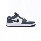 Nike Air Jordan 1 Low Weiß Grau Blau Leder Premium