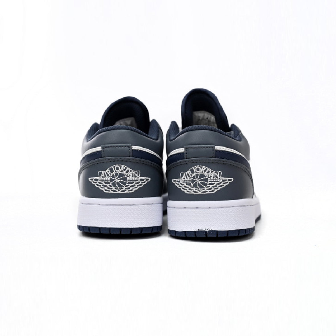 Nike Air Jordan 1 Low Weiß Grau Blau Leder Premium