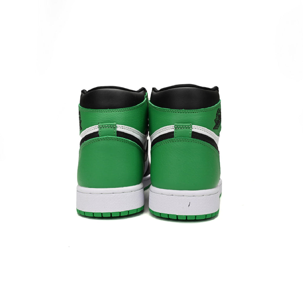 Nike Air Jordan 1 High Grün Lucky und Schwarz in Leder