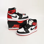 Nike Air Jordan 1 Retro High Satin Schwarz Toe Rot Schwarz Weiß