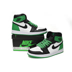 Nike Air Jordan 1 High Grün Lucky und Schwarz in Leder