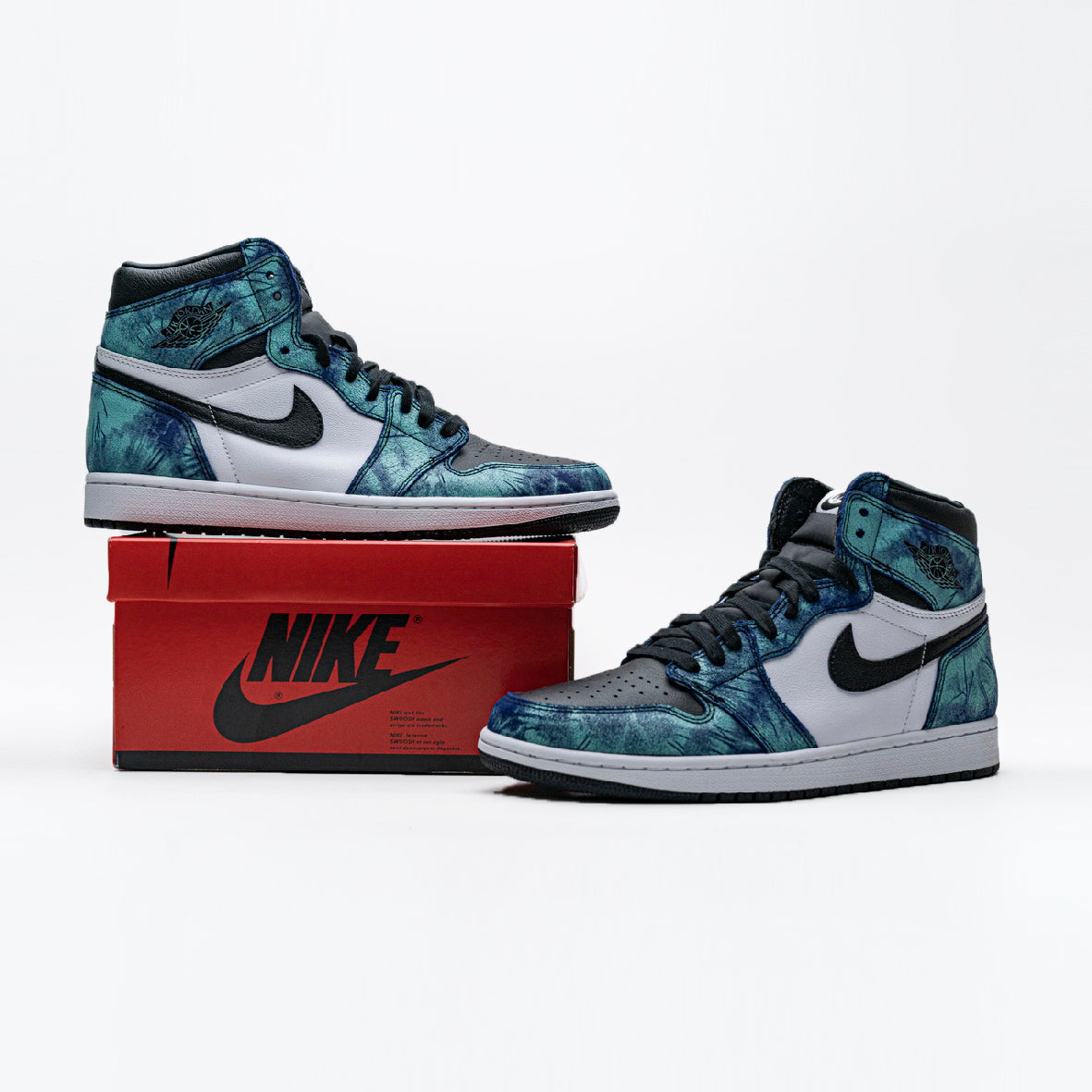 Nike Air Jordan 1 Retro High Tie-Dye Blau Grün Schwarz Damen