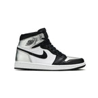 Nike Air Jordan 1 High Silber Toe Silber und Schwarz in Leder