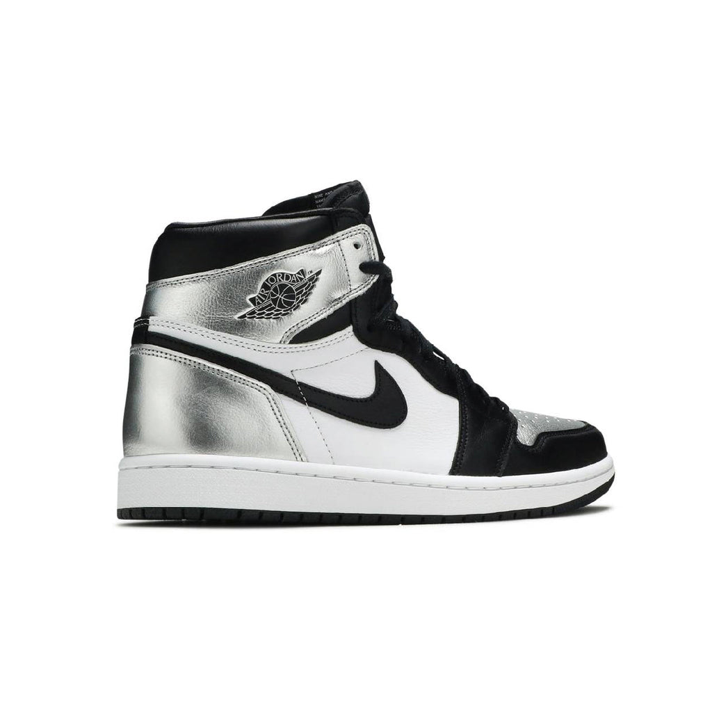 Nike Air Jordan 1 High Silber Toe Silber und Schwarz in Leder