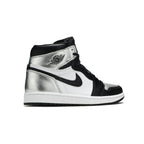 Nike Air Jordan 1 High Silber Toe Silber und Schwarz in Leder