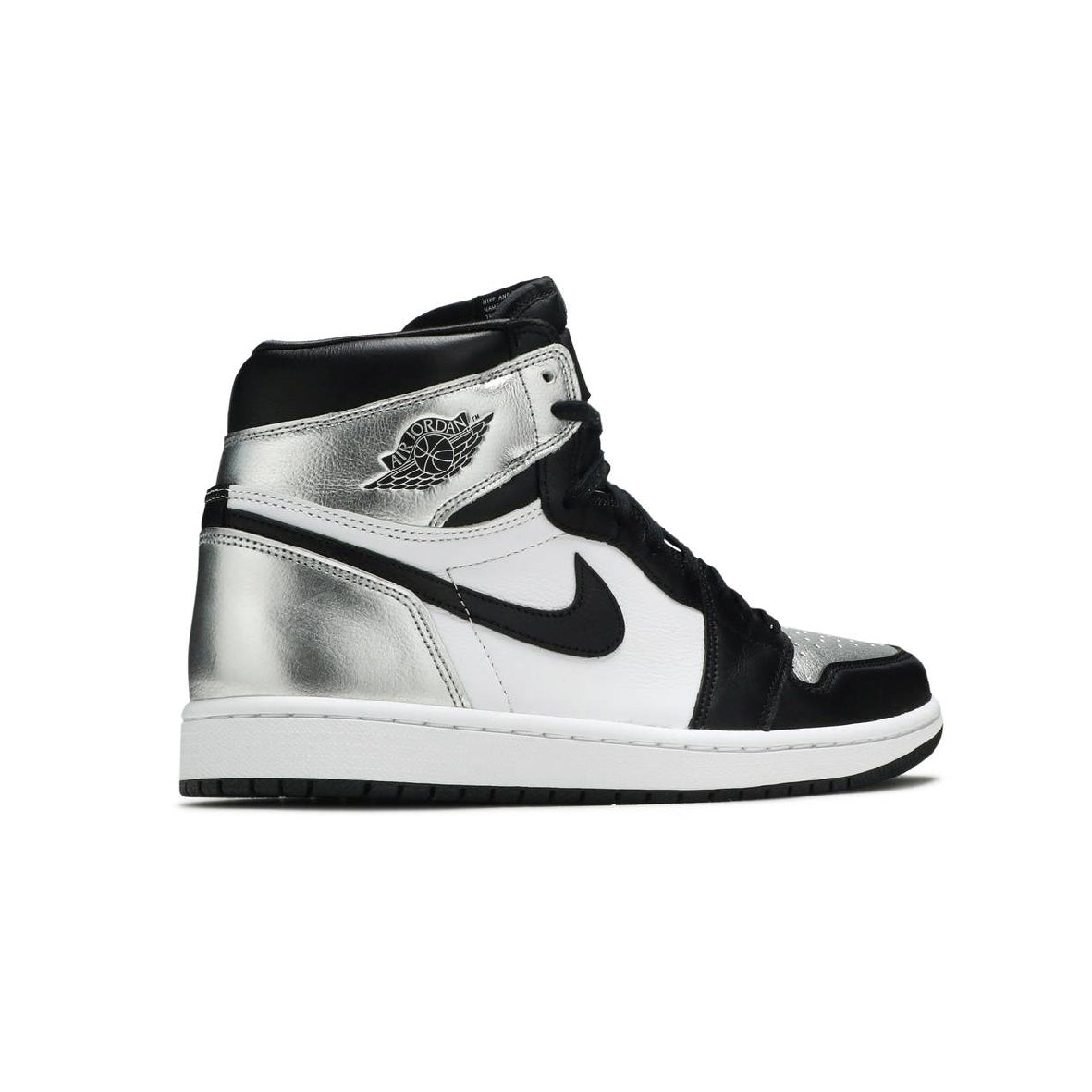 Nike Air Jordan 1 High Silber Toe Silber und Schwarz in Leder
