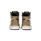 Nike Air Jordan 1 High Gold Toe Gold Schwarz und Weiß in Leder