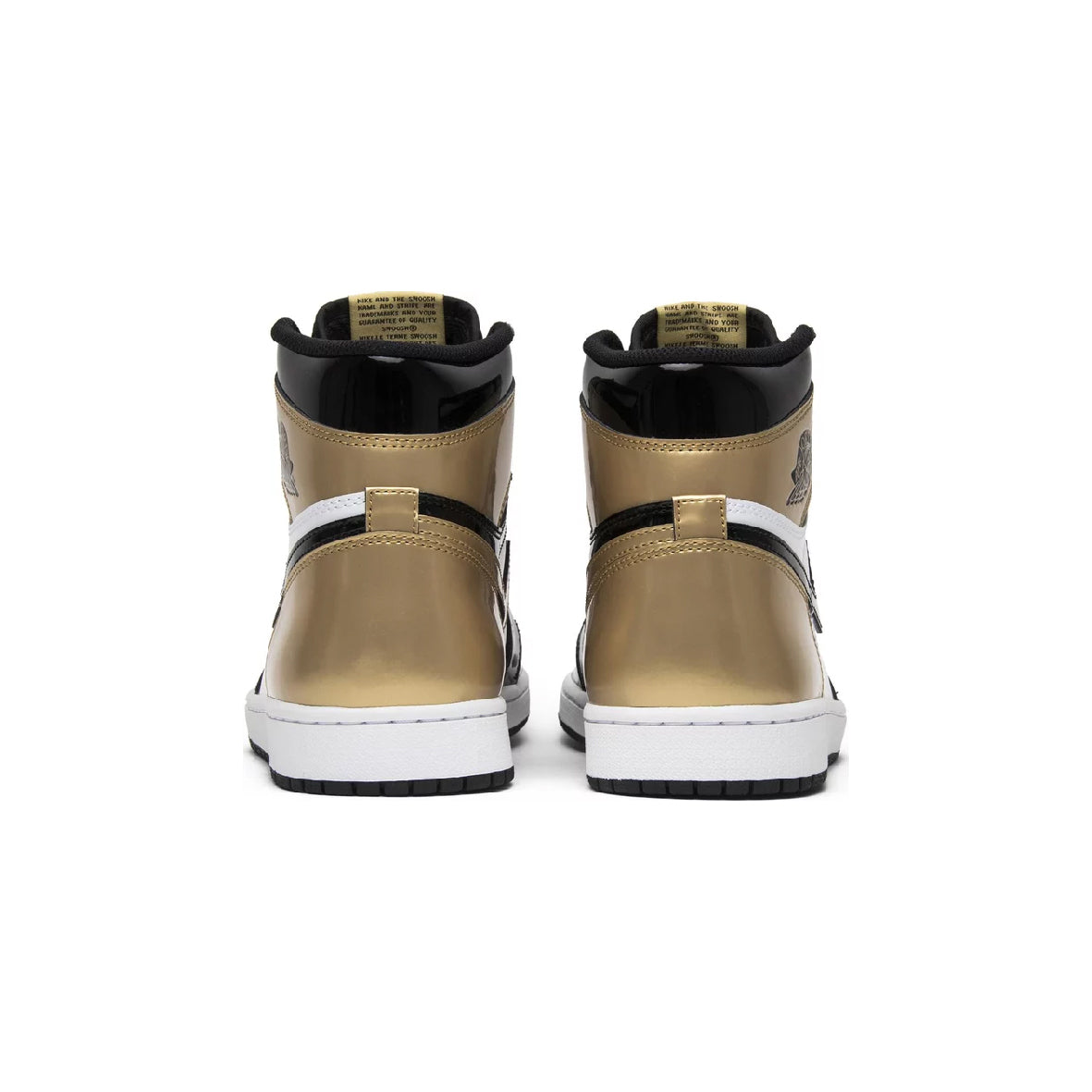 Nike Air Jordan 1 High Gold Toe Gold Schwarz und Weiß in Leder
