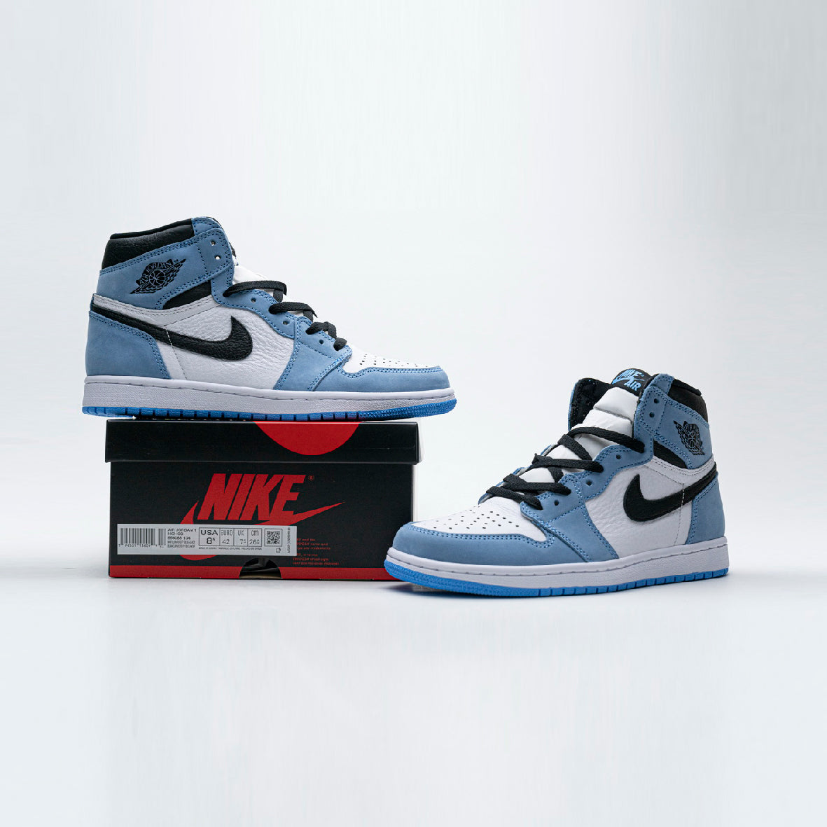 Nike Air Jordan 1 High OG University Blau Hellblau und Weiß