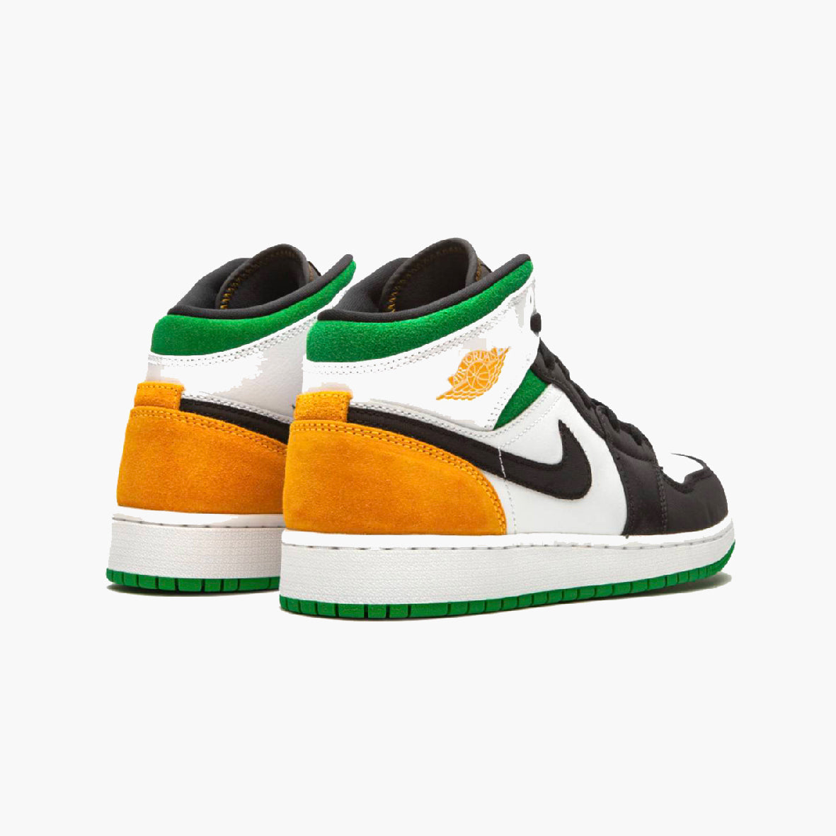 Nike Air Jordan 1 Mid Weiß Schwarz Orange Grün Oakland Retro