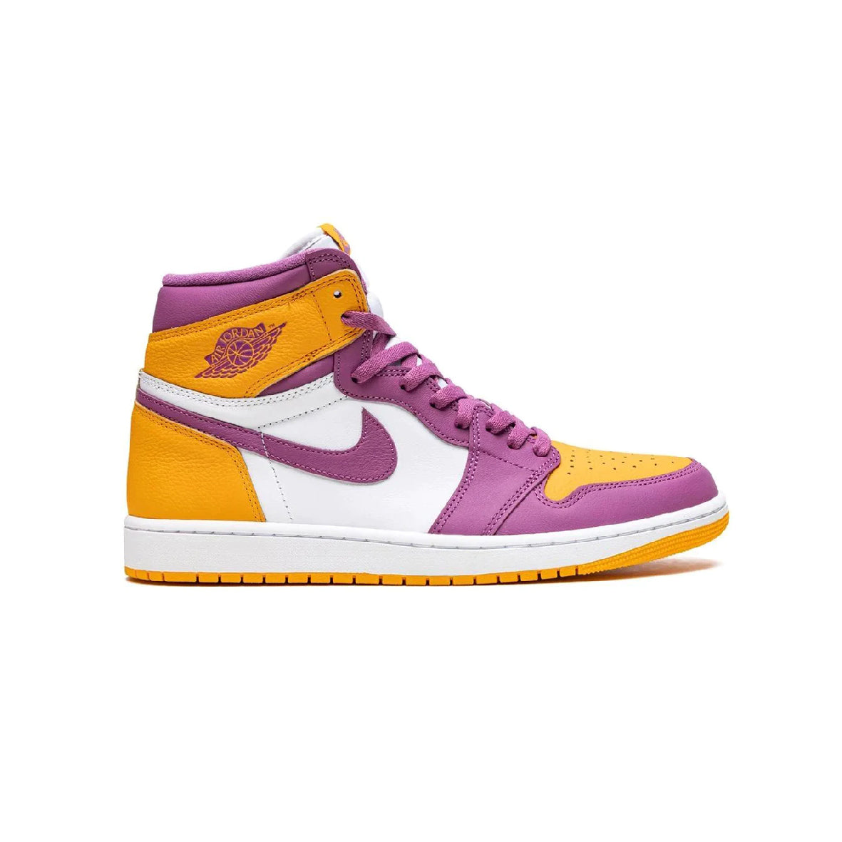 Nike Air Jordan 1 High OG Violett und Gelb Brotherhood