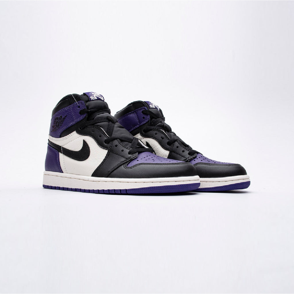 Nike Air Jordan 1 High Retro Violett Court und Weiß in Leder
