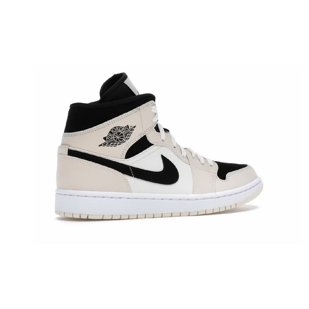 Nike Air Jordan 1 Mid Orange Hell Schwarz Weiß Leder Premium