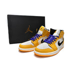 Nike Air Jordan 1 Mid SE Gelb Violett Lakers Retro
