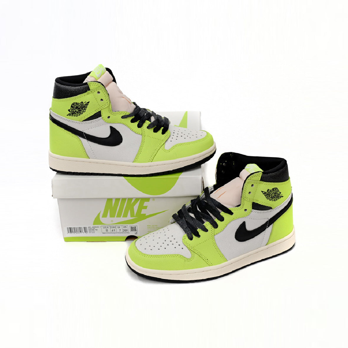 Nike Air Jordan 1 High OG Visionaire Gelb Lime und Schwarz