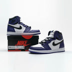 Nike Air Jordan 1 High Retro Violett Court und Weiß in Leder