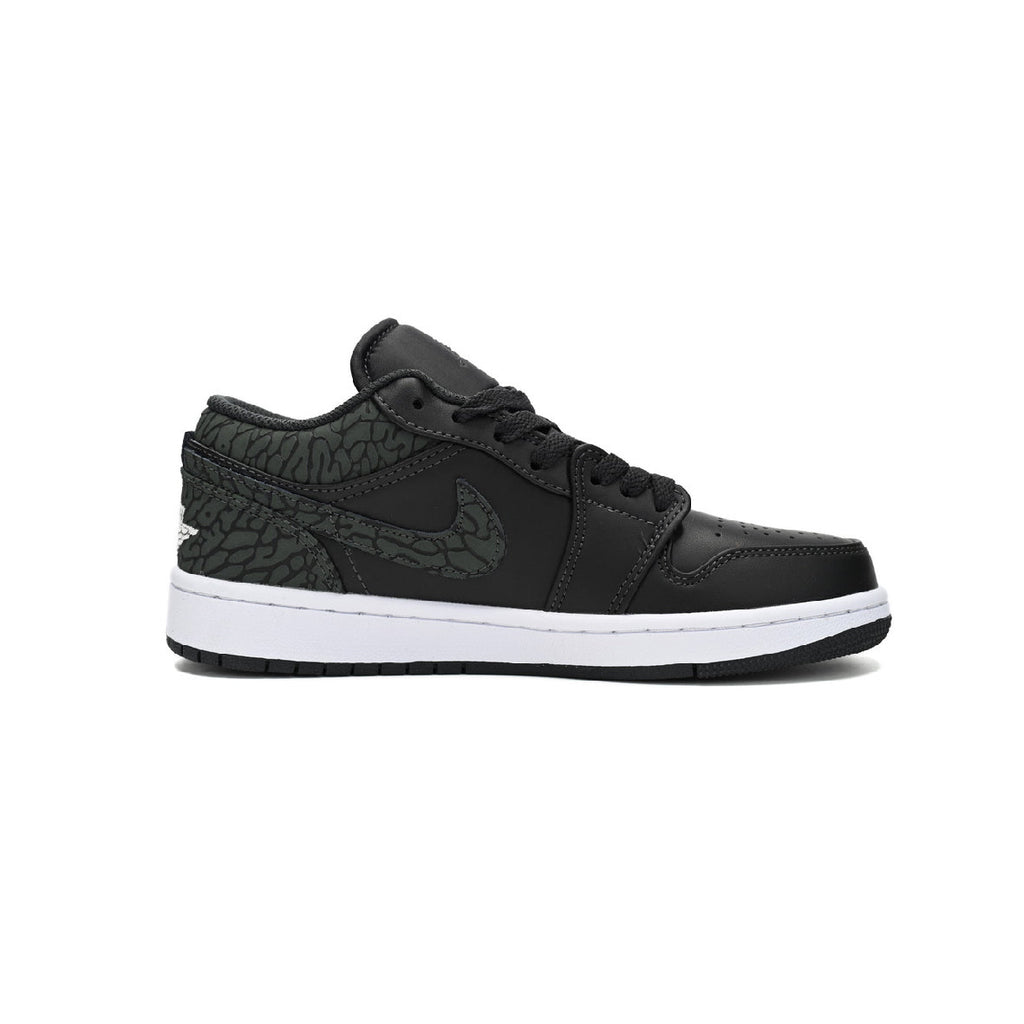 Nike Air Jordan 1 Low Schwarz Leder Print Elephant