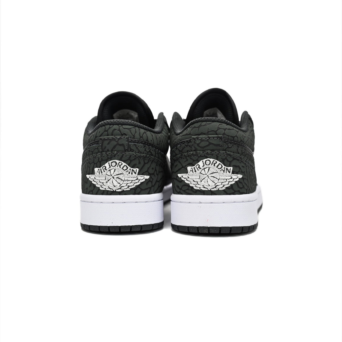 Nike Air Jordan 1 Low Schwarz Leder Print Elephant