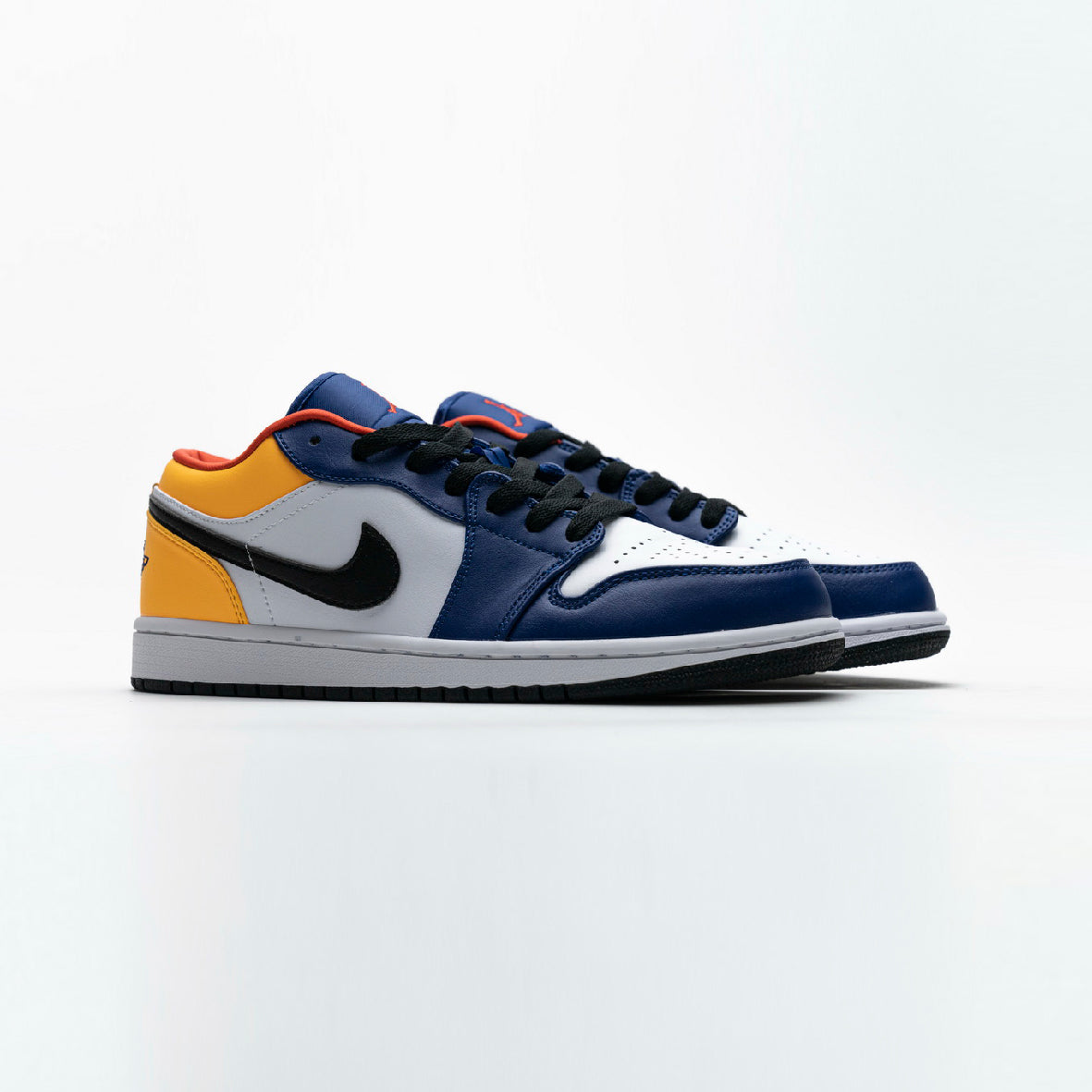 Nike Air Jordan 1 Low Blau Gelb Orange Leder Premium