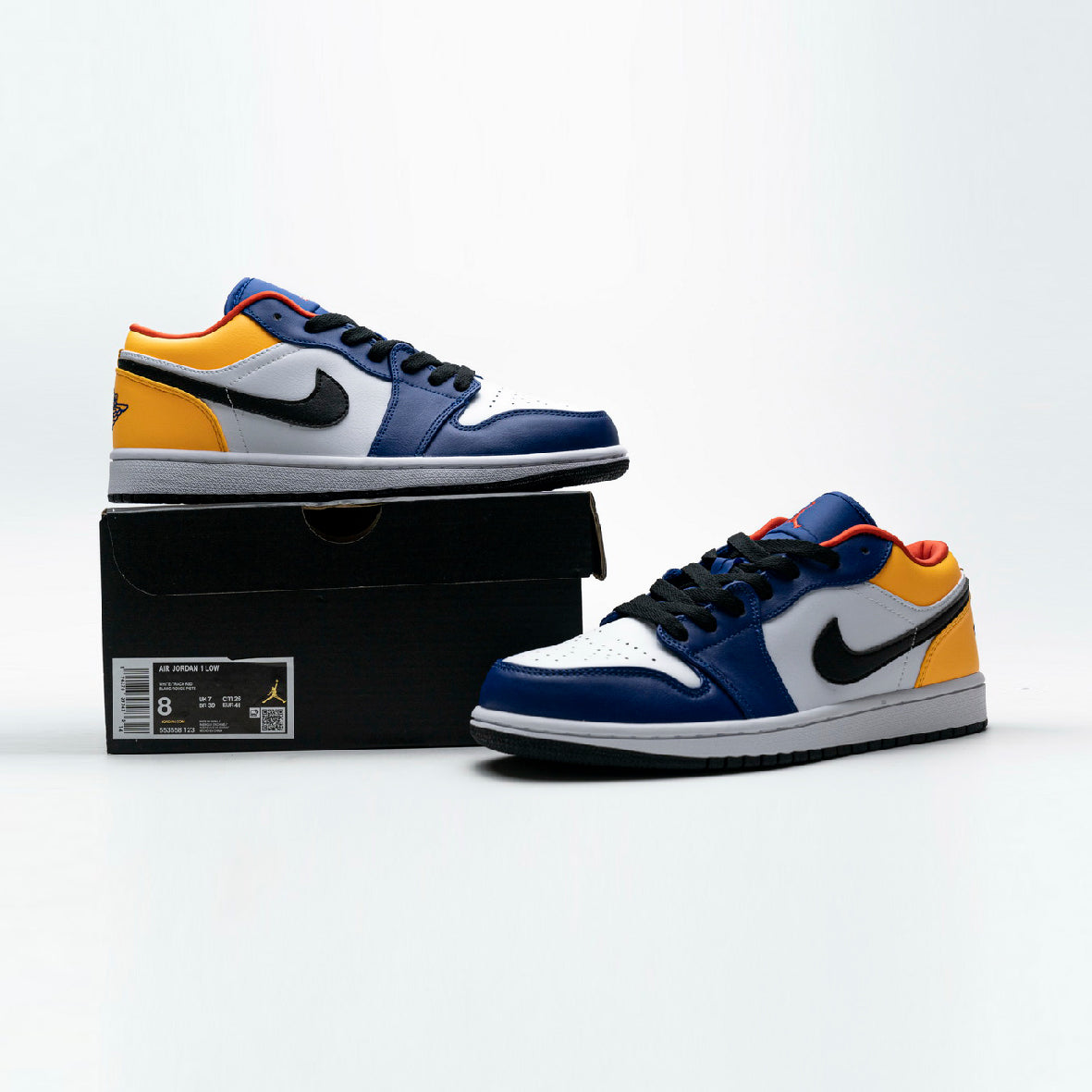 Nike Air Jordan 1 Low Blau Gelb Orange Leder Premium