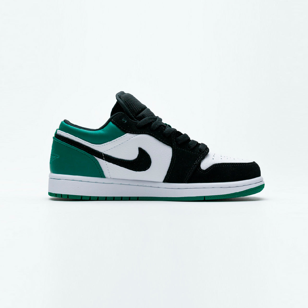 Nike Air Jordan 1 Low Grün Mystic Schwarz Weiß Leder Premium