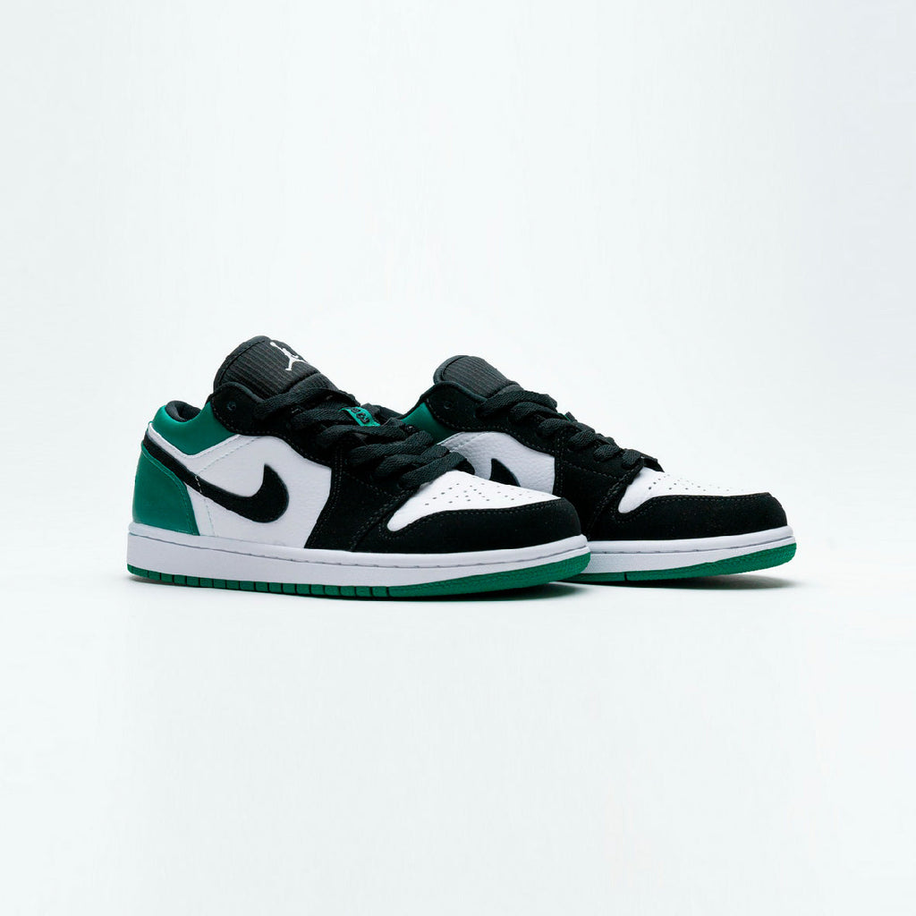 Nike Air Jordan 1 Low Grün Mystic Schwarz Weiß Leder Premium